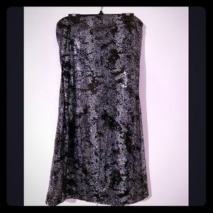 Silver and black shimmer sequined Strapless Dress